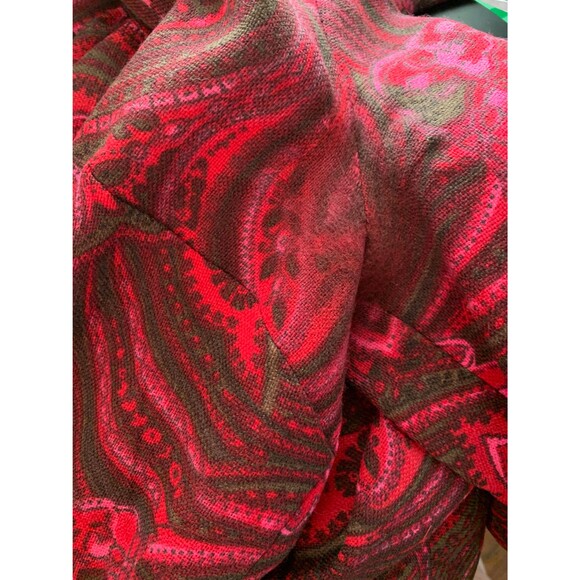 60s Red Print Dress Vintage M Henry Rosenfeld AS IS - Picture 9 of 10